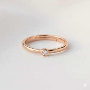 18k rose gold plated minimalist adjustable ring for women daily wear