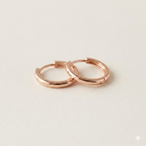 18k rose gold plated minimalist hoop earrings for women daily wear